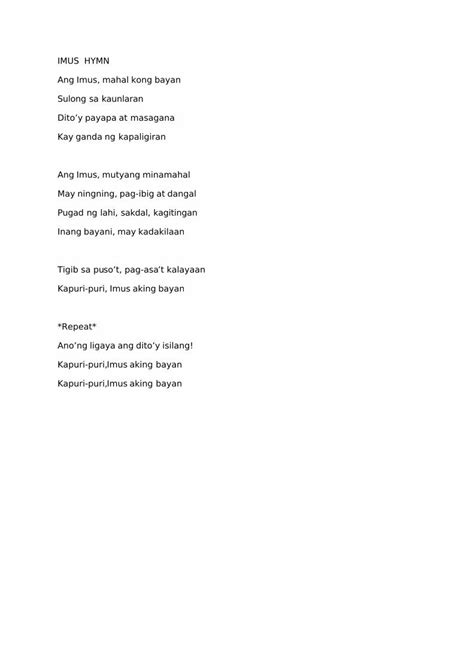 Imus Hymn .